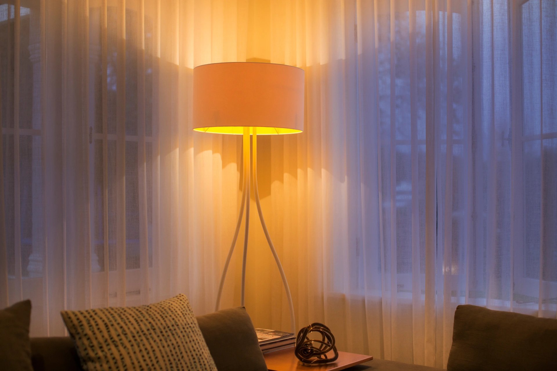 Can people see through sheer curtains at night